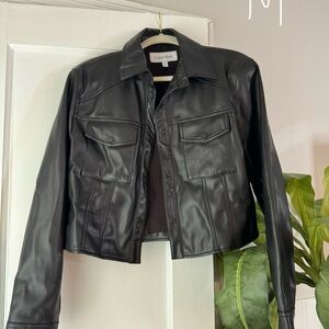 Calvin Klein Women's Sleek Black Leather Jacket
